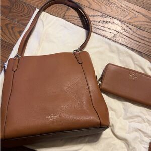Kate Spade Tan Leather Shoulder Bag and Wallet